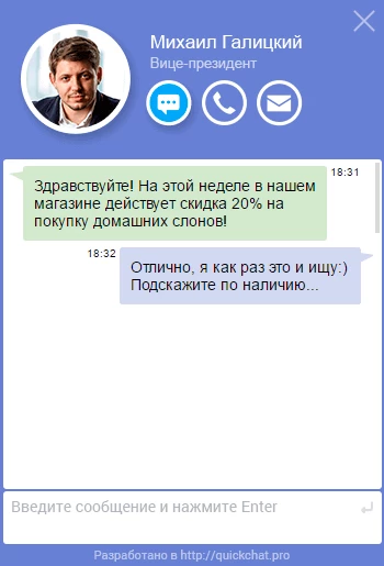 онлайн-чат для интернет-магазина