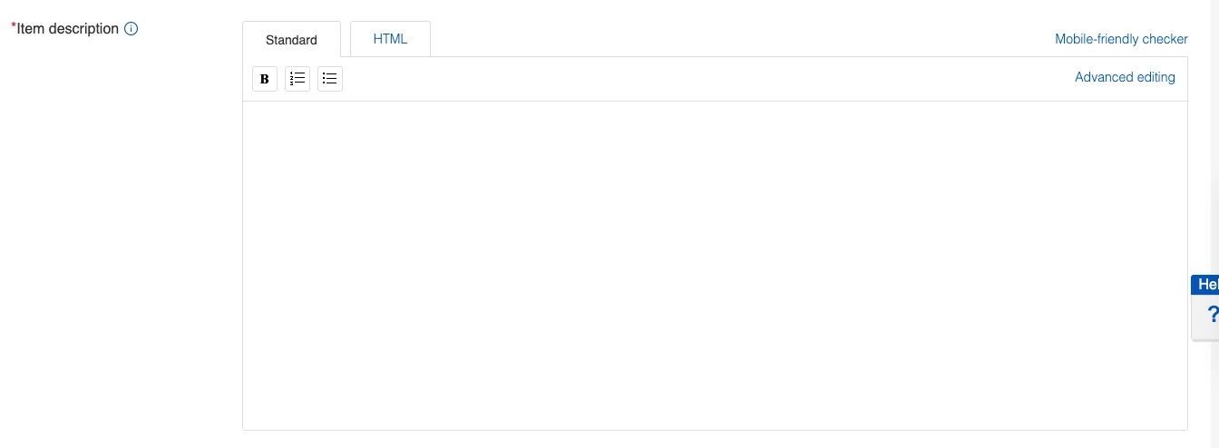 описание товара на ebay