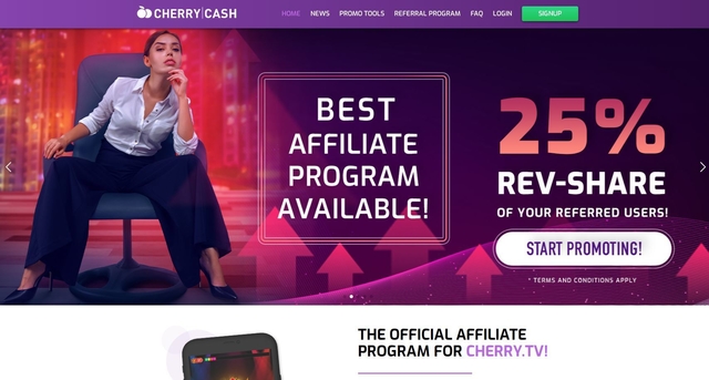 cherrycash - официальная партнерская программа сайта cherry.tv