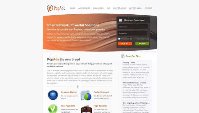 popads - популярная рекламная сеть с системой аукциона