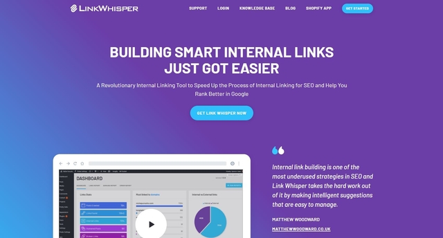 сервис linkwhisper позволяет работать с контентом и внешними умными ссылками