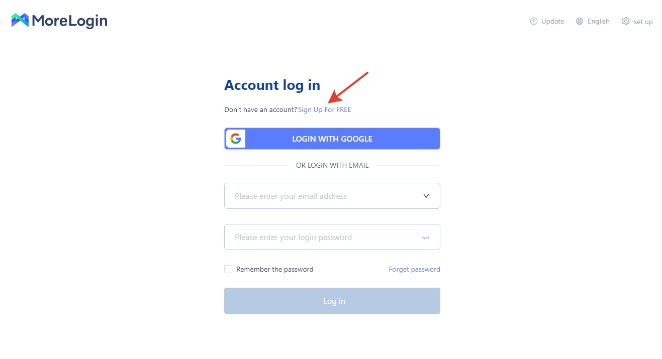 для того, чтобы скачать антидетект-браузер morelogin, сперва необходимо создать аккаунт на официальном сайте сервиса