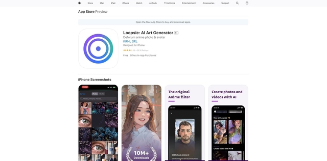 loopsie - популярное приложение-нейросеть на iOS для обработки фотографий и видео