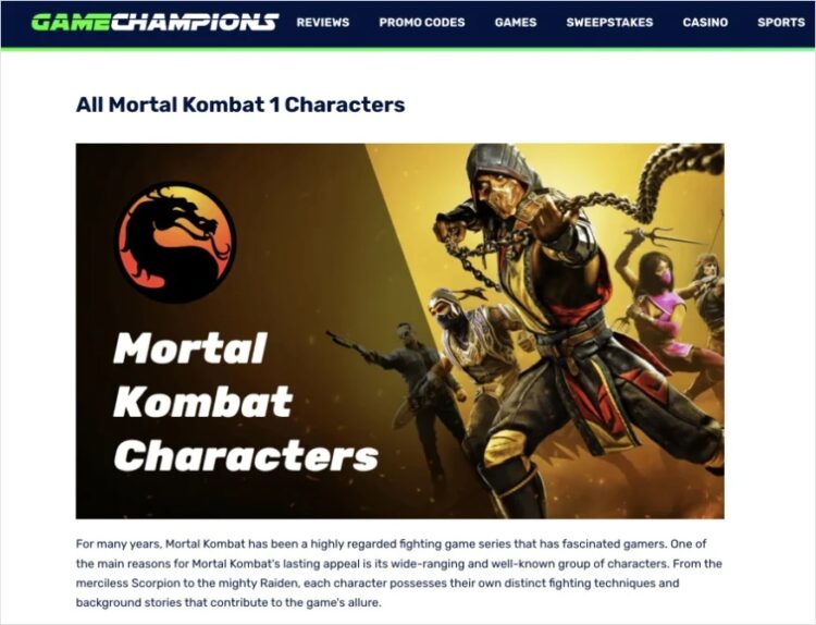 Баннер на сайте GameChampions