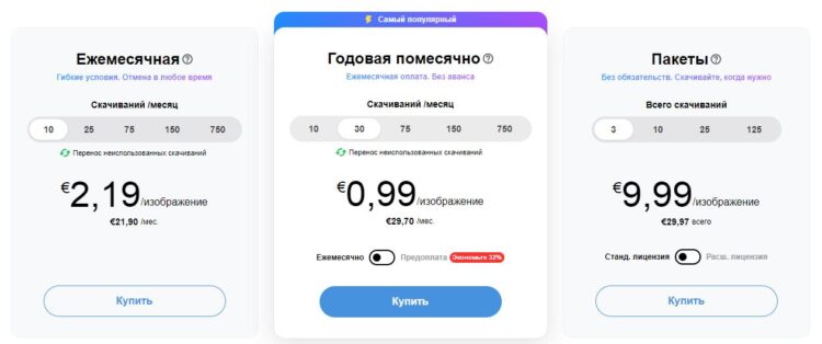 Актуальные тарифные планы фотостока Depositphotos.com