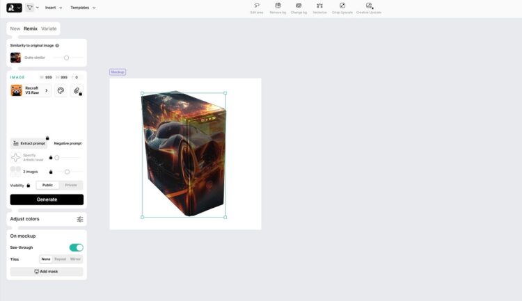 Пример готового mockup, который сделали с помощью нейросети RECRAFT AI