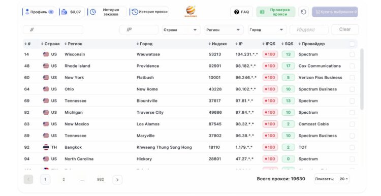 Так выглядит панель управления richproxy.app при работе через веб-приложение